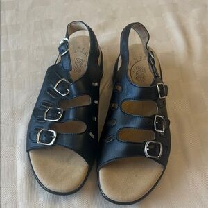 SAS Women's Black Leather Sandals size 8W